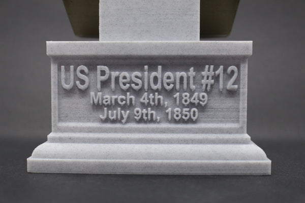 Zachary Taylor, 12th US President, Sculpture Bust on Box Plinth
