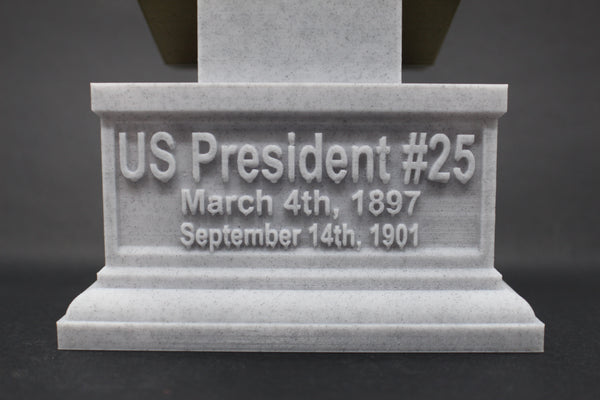 William McKinley, 25th US President, Sculpture Bust on Box Plinth