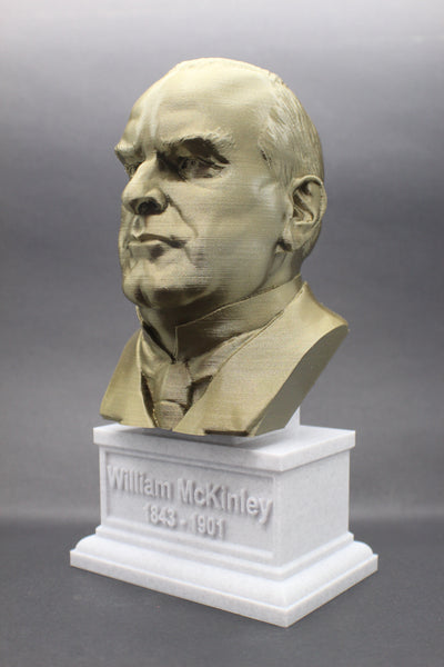 William McKinley, 25th US President, Sculpture Bust on Box Plinth
