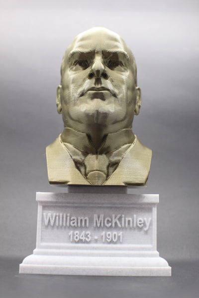 William McKinley, 25th US President, Sculpture Bust on Box Plinth
