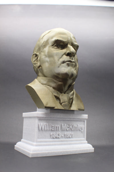 William McKinley, 25th US President, Sculpture Bust on Box Plinth