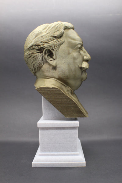 William Howard Taft, 27th US President, Sculpture Bust on Box Plinth