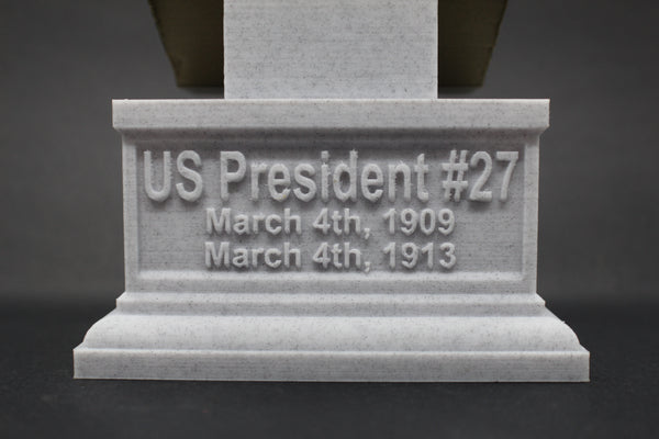 William Howard Taft, 27th US President, Sculpture Bust on Box Plinth