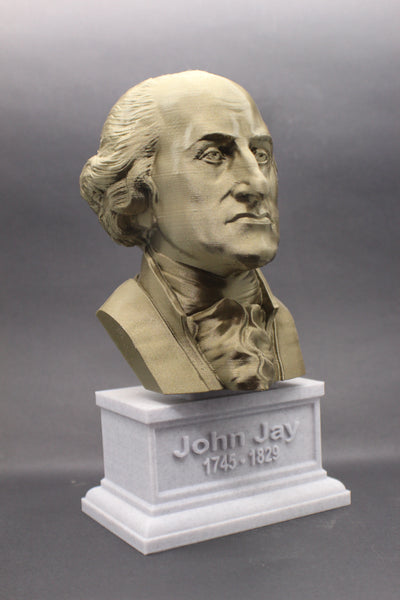 John Jay USA Founding Father And Chief Supreme Justice Sculpture Bust on Box Plinth