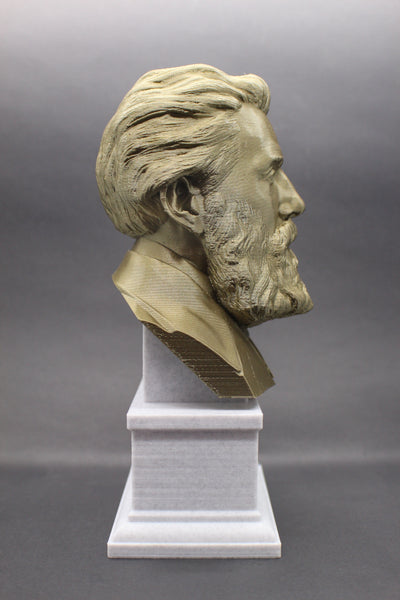 Herman Melville, Famous American Writer and Poet, Sculpture Bust on Box Plinth