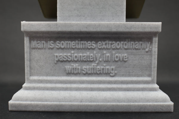 Fyodor Dostoevsky, Famous Russion Writer and Philosopher, Sculpture Bust on Box Plinth