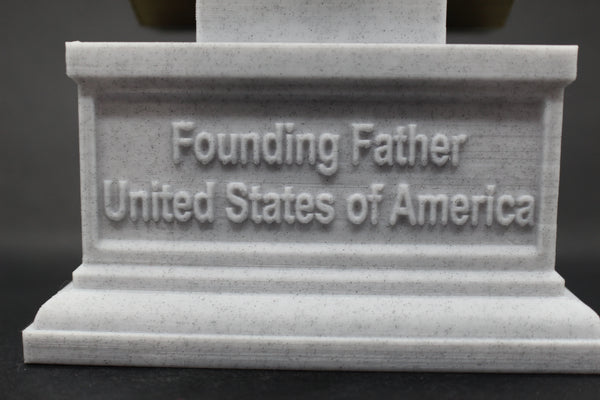 Samuel Adams USA Founding Father Sculpture Bust on Box Plinth