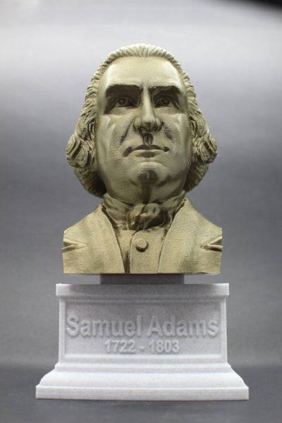 Samuel Adams USA Founding Father Sculpture Bust on Box Plinth