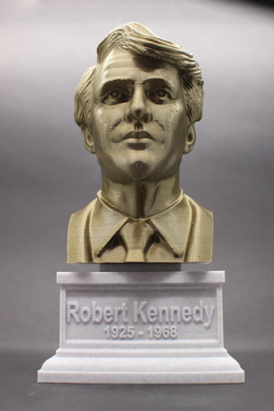 Robert F Kennedy US Attorney General Sculpture Bust on Box Plinth