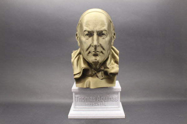 Thomas Aquinas Italian Theologian and Philosopher Sculpture Bust on Box Plinth