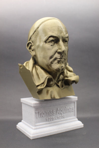 Thomas Aquinas Italian Theologian and Philosopher Sculpture Bust on Box Plinth