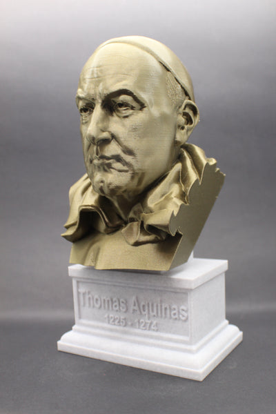 Thomas Aquinas Italian Theologian and Philosopher Sculpture Bust on Box Plinth