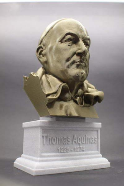 Thomas Aquinas Italian Theologian and Philosopher Sculpture Bust on Box Plinth