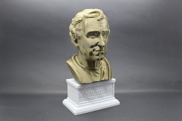 Baron de Montesquieu Enlightenment Philosopher Sculpture Bust on Box Plinth