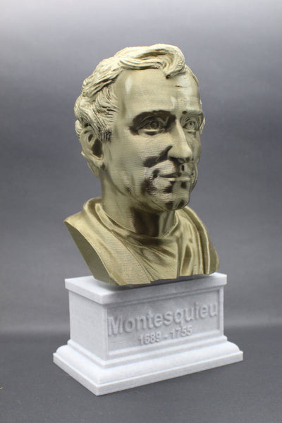 Baron de Montesquieu Enlightenment Philosopher Sculpture Bust on Box Plinth