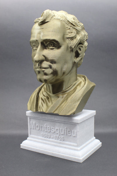 Baron de Montesquieu Enlightenment Philosopher Sculpture Bust on Box Plinth