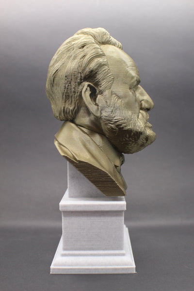 Victor Hugo, Famous French Novelist, Sculpture Bust on Box Plinth