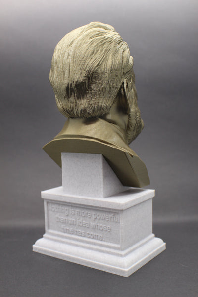 Victor Hugo, Famous French Novelist, Sculpture Bust on Box Plinth