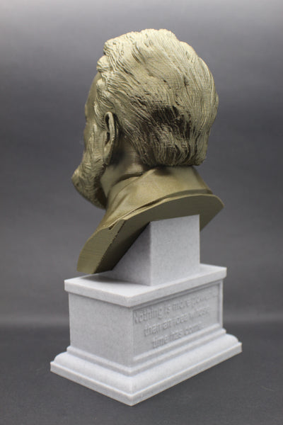 Victor Hugo, Famous French Novelist, Sculpture Bust on Box Plinth