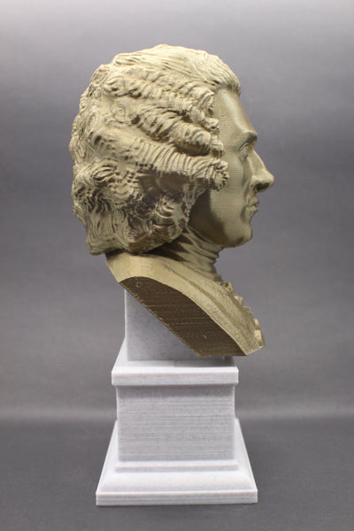 Jean-Jacques Rousseau Enlightenment Philosopher Sculpture Bust on Box Plinth