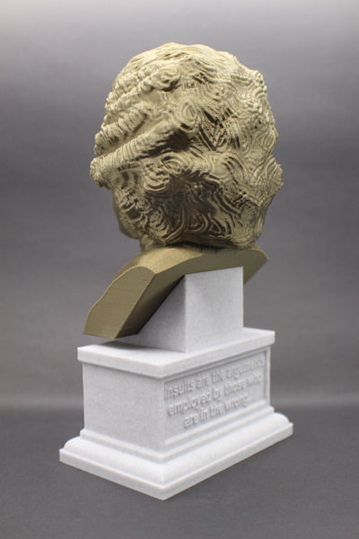 Jean-Jacques Rousseau Enlightenment Philosopher Sculpture Bust on Box Plinth