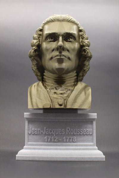 Jean-Jacques Rousseau Enlightenment Philosopher Sculpture Bust on Box Plinth
