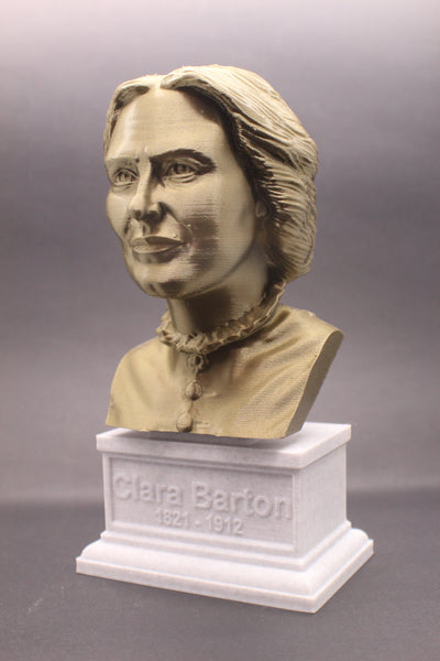 Clara Barton American Nurse Sculpture Bust on Box Plinth