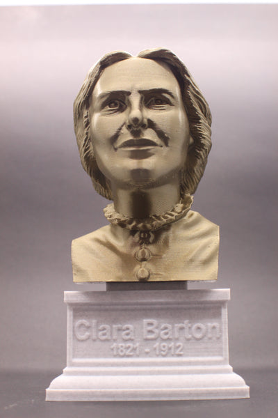 Clara Barton American Nurse Sculpture Bust on Box Plinth