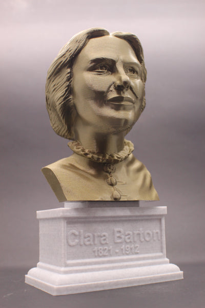 Clara Barton American Nurse Sculpture Bust on Box Plinth