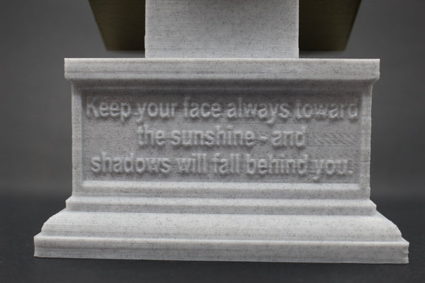 Walt Whitman, American Poet, Sculpture Bust on Box Plinth