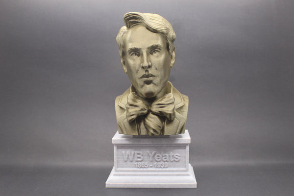 W.B. Yeats, Irish Poet, Sculpture Bust on Box Plinth
