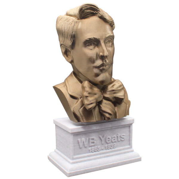 W.B. Yeats, Irish Poet, Sculpture Bust on Box Plinth