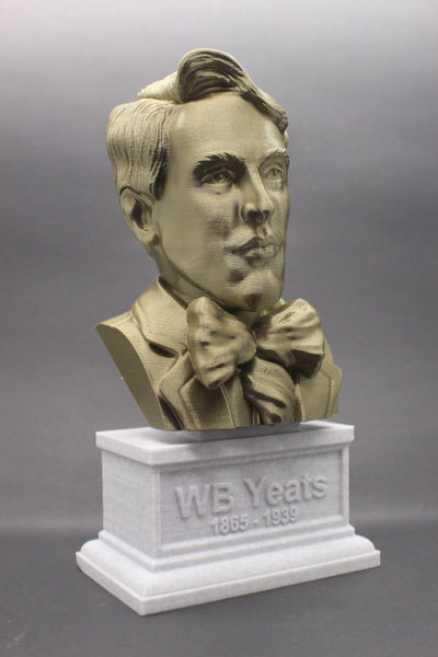 W.B. Yeats, Irish Poet, Sculpture Bust on Box Plinth