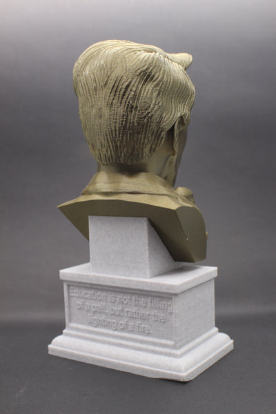 W.B. Yeats, Irish Poet, Sculpture Bust on Box Plinth