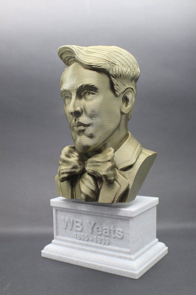 W.B. Yeats, Irish Poet, Sculpture Bust on Box Plinth