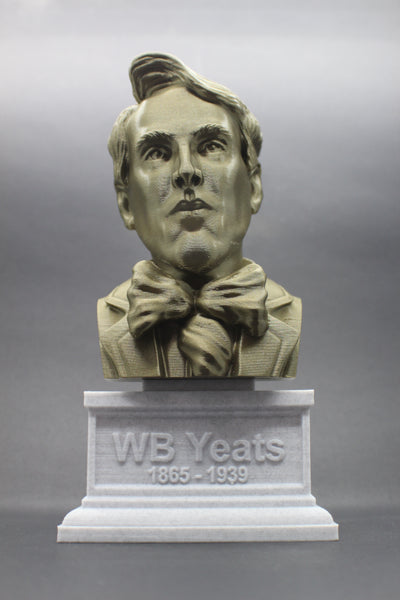 W.B. Yeats, Irish Poet, Sculpture Bust on Box Plinth