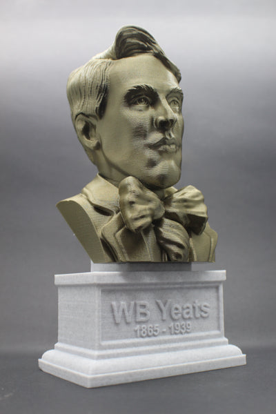 W.B. Yeats, Irish Poet, Sculpture Bust on Box Plinth
