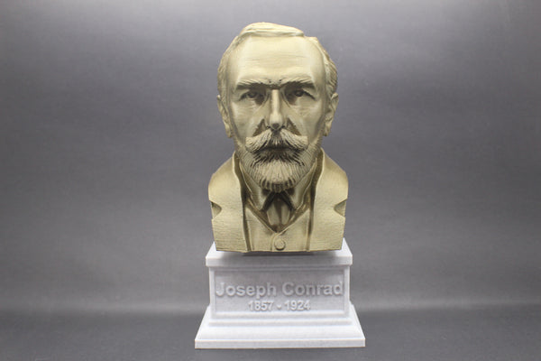 Joseph Conrad, Polish-British Writer, Sculpture Bust on Box Plinth