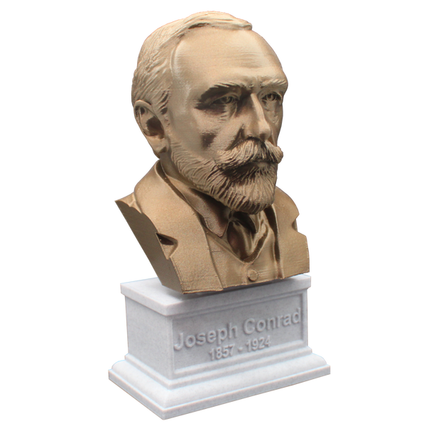 Joseph Conrad, Polish-British Writer, Sculpture Bust on Box Plinth