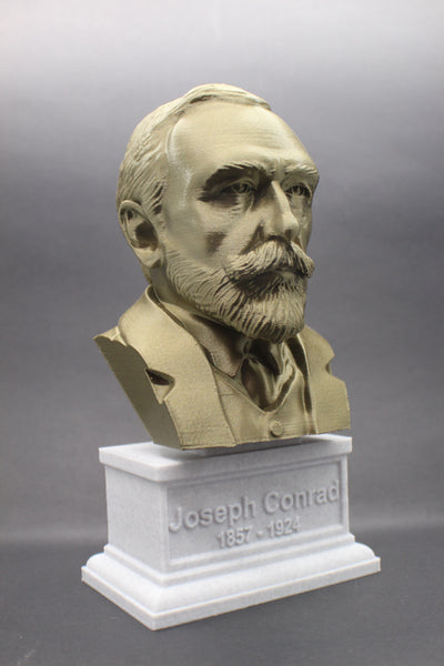 Joseph Conrad, Polish-British Writer, Sculpture Bust on Box Plinth