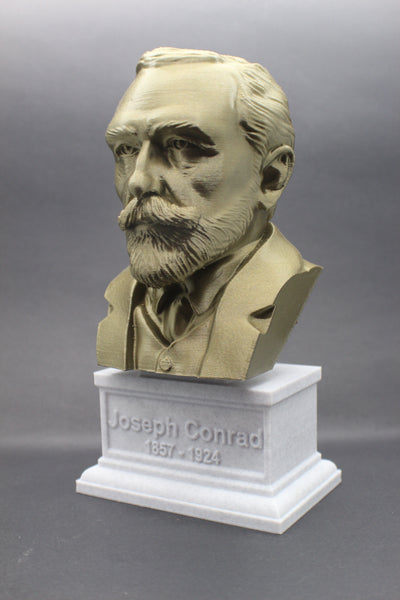 Joseph Conrad, Polish-British Writer, Sculpture Bust on Box Plinth