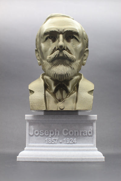 Joseph Conrad, Polish-British Writer, Sculpture Bust on Box Plinth
