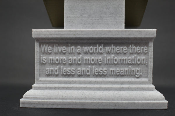 Jean Baudrillard French Sociologist and Philosopher Sculpture Bust on Box Plinth