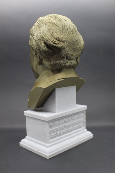 Jean Baudrillard French Sociologist and Philosopher Sculpture Bust on Box Plinth