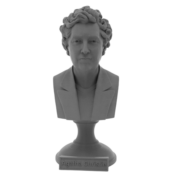 Agatha Christie Famous English Writer Sculpture Bust on Pedestal