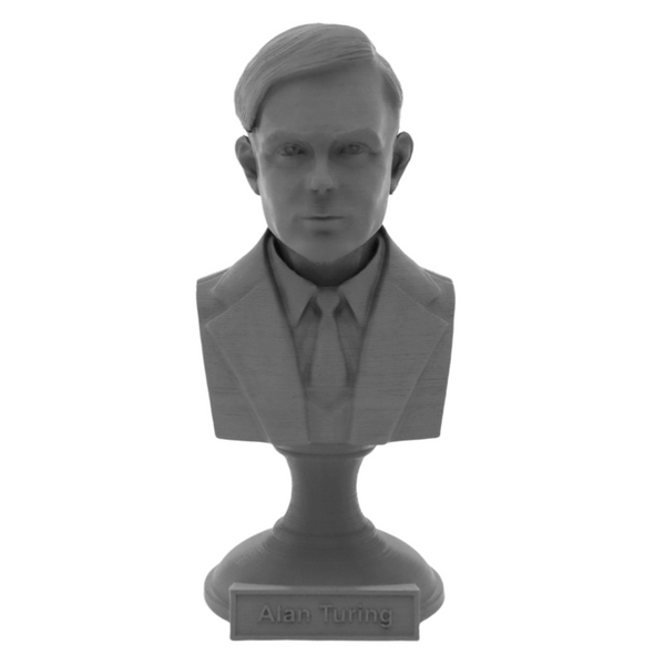 Alan Turing Famous English Mathematician and Computer Scientist Sculpture Bust on Pedestal
