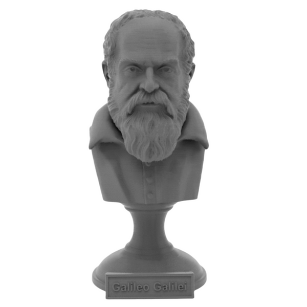 Galileo Galilei Italian Polymath, Astronomer, Physicist, and Engineer Sculpture Bust on Pedestal