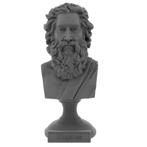 Diogenes the Cynic Greek Philosopher Sculpture Bust on Pedestal