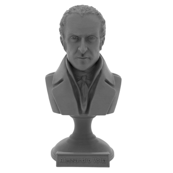 Alessandro Volta Italian Pioneer of Electricity and Power Sculpture Bust on Pedestal