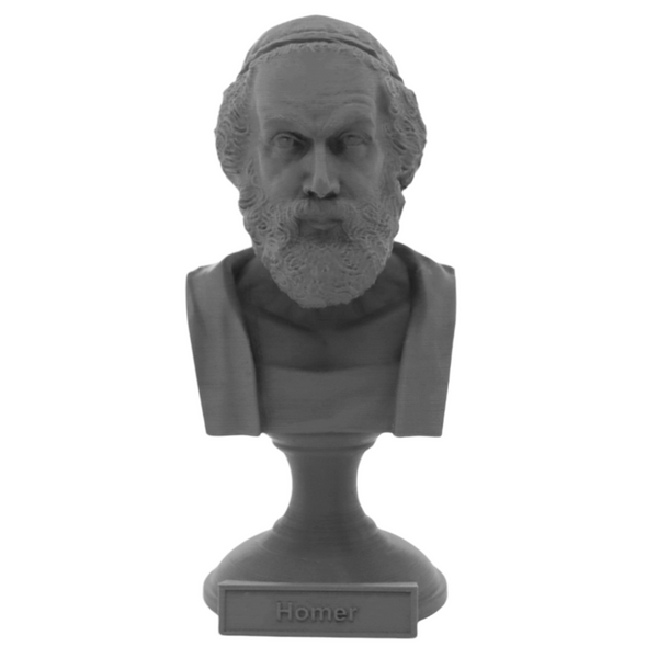 Homer Greek Author of Iliad and the Odyssey  Sculpture Bust on Pedestal